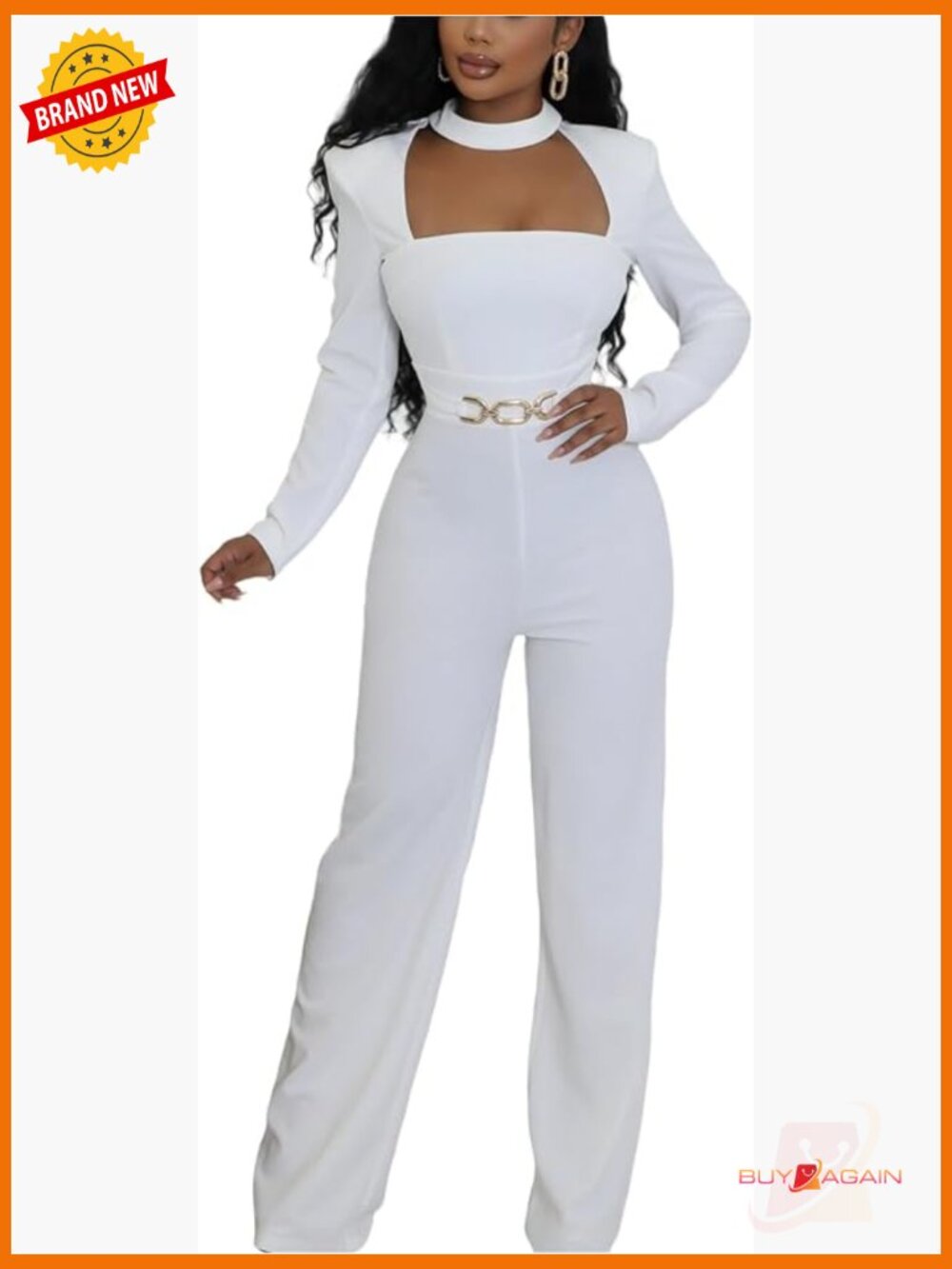 Elegant Formal Jumpsuit High Waist Wide Leg Long Sleeve Jumpsuit for Party